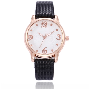 Women Quartz Watch Floral Printed Dial Rose Gold Alloy Case PU Leather Honeycomb Textured Strap Elegant Fashion Casual Analog Wristwatch