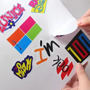 Custom waterproof adhesive stickers with various creative cartoon logo label designs