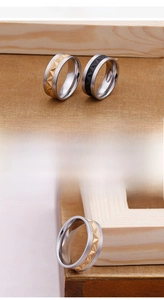 Macro detail of 18K gold plated steel ring with geometric pyramid texture patterns