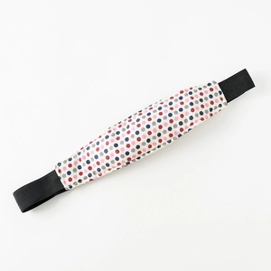 Polka dot safety strap cover for infant car seats with elastic bands for easy attachment