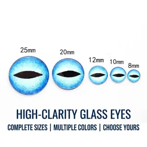 Glass Eyeball Cabochons High Transparency Animal Cat Dragon Eyes Flatback For DIY Jewelry Making Phone Case Decoration