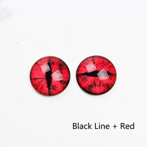 8-12mm transparent glass dragon eye cabochons with red iris and black pupils for DIY jewelry