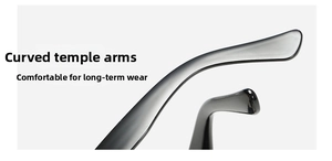 Macro detail of glossy black curved temples for comfortable long-term sunglasses wear