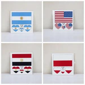 Pegatinas de tatuaje temporal de bandera nacional impermeable para la Copa del Mundo y deportes.