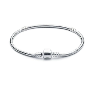 Silver Plated Copper Snake Chain Bracelet With Barrel Clasp Smooth DIY Base Charm Bracelet For Women Jewelry