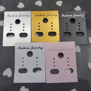 DIY jewelry display cards in five colors for earrings and studs with Fashion Jewelry print