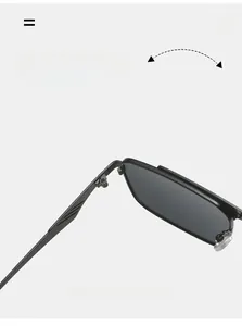 Detailansicht des robusten Metallscharniers der mattschwarzen Business-Sonnenbrille