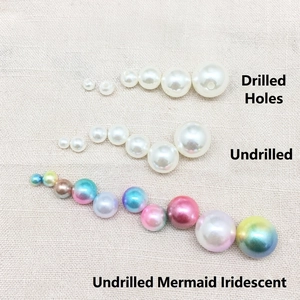 Iridescent mermaid pearls in various sizes and colors for DIY jewelry craft projects