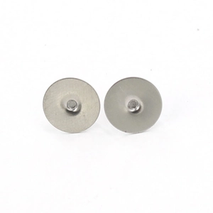Flat head stainless steel ear studs DIY base pins for jewelry making in silver finish
