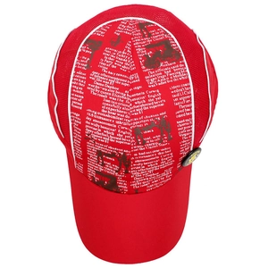 Casquette baseball enfant rouge à séchage rapide avec imprimé journal et maille filet