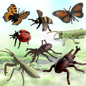 Modelli di Animali e Insetti in PVC Realistici Giocattoli Educativi Per Bambini Farfalla Ape Coccinella Mantide Ragno Scorpioni Cobra Figurina Decorazione Tavolo Sabbia