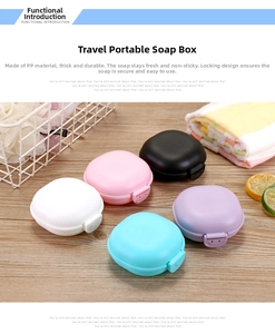 Close-up of five colorful travel soap boxes with secure locks on a wooden desk