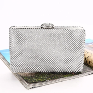 Rhinestone Evening Clutch Bag For Women Elegant Satin Handbag Detachable Chain Shoulder Crossbody Banquet Party Purse
