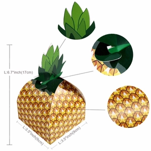 Detailed size specifications for pineapple-shaped paper gift boxes in 17x9cm dimensions