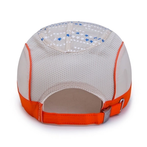 Rear view of kids breathable mesh baseball cap with star pattern and adjustable strap