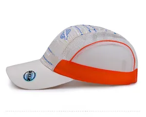 Detail of breathable mesh panels and star badges on a kids' quick-dry outdoor sun hat