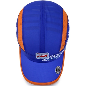 Cappellino da baseball traspirante per bambini in blu reale e arancione sportivo
