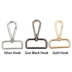 Adjustable colorful shoulder strap hardware with metal lobster clasps in gold silver and black