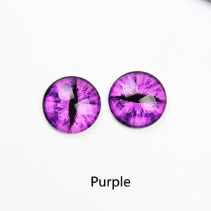 Macro view of purple dragon eye glass cabochons for DIY jewelry and crafts making