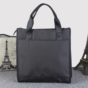 Men's black high-capacity business briefcase in durable nylon for formal work settings