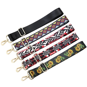 Verstellbare breite Schultergurte im Ethno-Stil für Handtaschen mit Sonnenblumen-Mustern