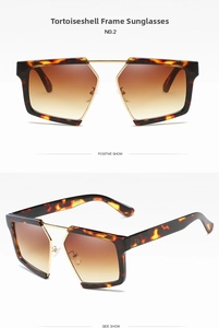 Front and side view of vintage tortoise shell frame sunglasses with brown gradient lenses
