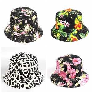 Cappelli a secchiello in cotone da donna con stampe floreali e geometriche