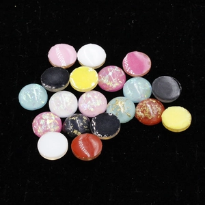 Mix of 12mm synthetic opal resin cabochons with gold foil flakes and glitter finish