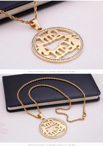 Close-up of golden palm tree pendant necklace with sparkling diamonds for Mother's Day gift