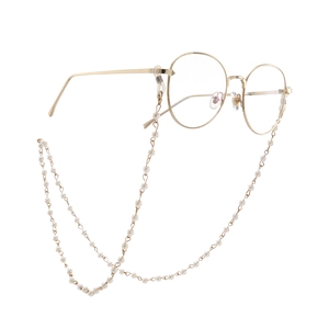 Elegant Faux Artificial Pearl Glasses Chain Anti-slip Eyewear Lanyard Copper Metal Sunglasses Strap Women Adjustable Loops
