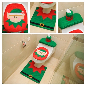 Détails de l'ensemble de toilette elfe de Noël avec décorations en feutre rouge et vert