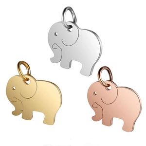 Gepolijste olifant hangers in zilver, goud en roségoud voor DIY-halskettingen