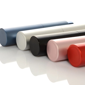 Detailed view of 10ml matte metal refillable perfume spray bottles in five vibrant colors
