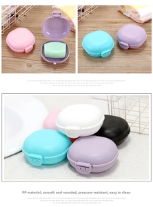 Close-up of portable travel soap box showing the smooth PP material and secure lid
