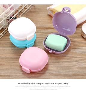 Set of colorful portable waterproof soap boxes with secure lids for travel and bathroom