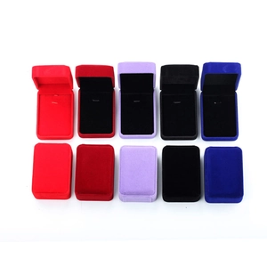 High Grade Velvet Jewelry Box For Necklace Pendant Ring Gift Box Velvet Flocking Jewelry Packaging Organizer Box For Women