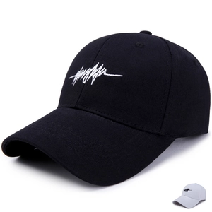 Casquette De Baseball En Coton Ajustable Boucle Métallique Broderie Lettre Streetwear Chapeau De Soleil Unisexe