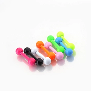 Neon painted stainless steel barbell studs in 8 vibrant colors for body piercing