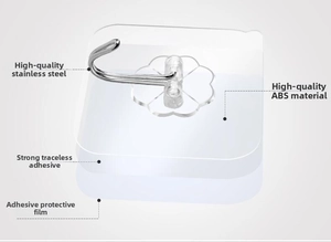 Detail of strong adhesive hook with stainless steel and ABS for mini basketball hoop