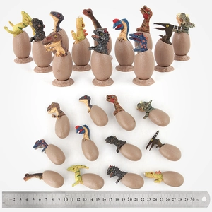 Jurassic dinosaur hatching egg model set including T-Rex and Triceratops figures
