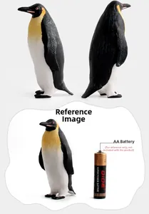 Realistic emperor penguin figurine size comparison with AA battery for scale references