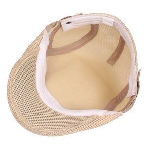 Boina de malla caqui transpirable para hombre, 100% poliéster para protección solar
