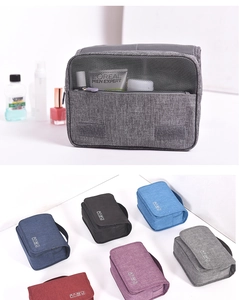 Detail view of large capacity travel bag showing organized mesh compartments and six colors