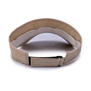 Breathable khaki sun visor hat for golf and outdoor activities with adjustable strap