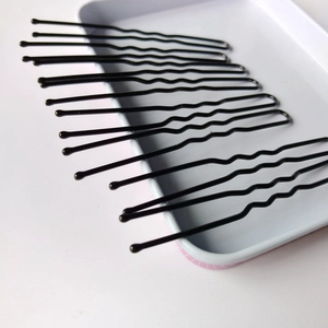 Épingles à cheveux en U en métal noir avec design ondulé pour coiffure de mariée