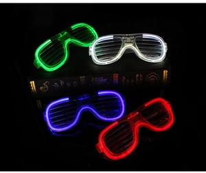 Glow-in-the-dark LED shutter glasses in four vibrant colors for KTV party and club events