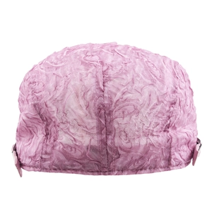 Breathable lavender textured flat cap for women featuring lightweight pleated fabric