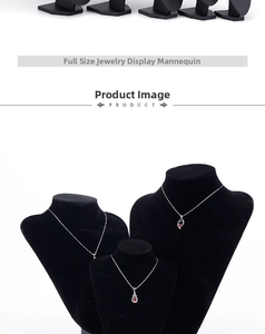 Three sizes of black velvet bust stands for necklace and pendant jewelry display