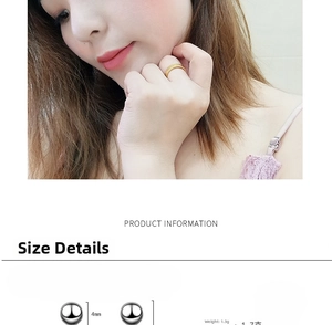 Detailed view of 4mm bead minimalist ring with size and 1.7g weight specifications