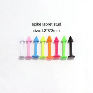 Neon Colorful Spike Labret Stud Stainless Steel Piercing Jewelry Cone Lip Ring Punk Ear Cartilage Stud